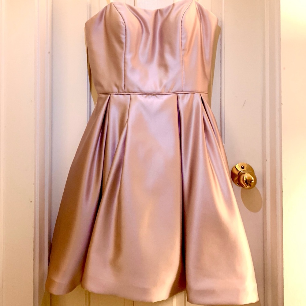 Betsy & Adam Strapless Pastel Pink Dress